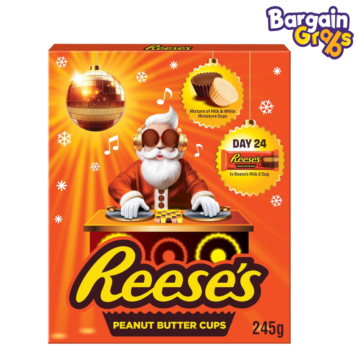 Reese's Peanut Butter Cups Advent Calendar 245g – festive countdown calendar filled with creamy peanut butter and chocolate treats