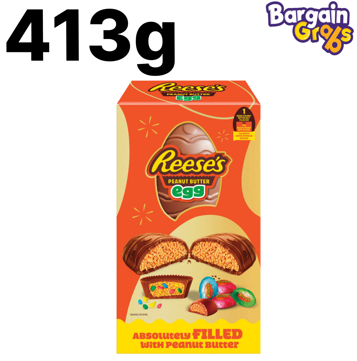 Reese’s Peanut Butter Egg, 413g – large chocolate egg filled with creamy peanut butter
