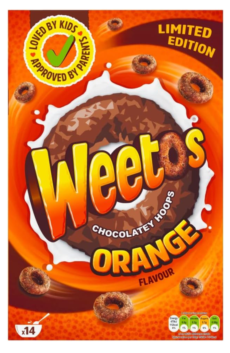 8 x 500g Weetabix Chocolate Orange Weetos Cereal BB 12/23